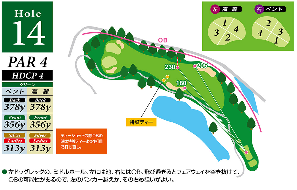 Hole 14 コースマップ